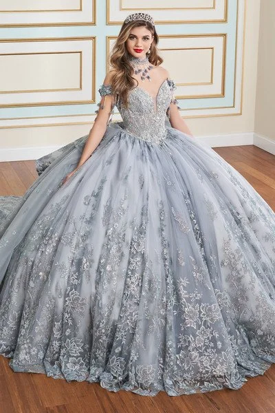 Lavender and silver quinceanera dresses discount