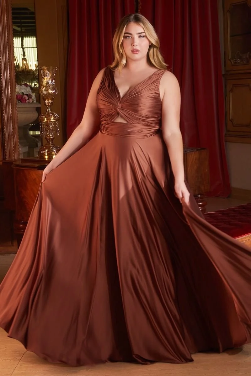 Woman Evening Dress For Large Bust Wedding Guest Dress Ball Gown Formal  Burnt Orange Dress Sienna A-line Satin Bridesmaid Gown- CD7497C