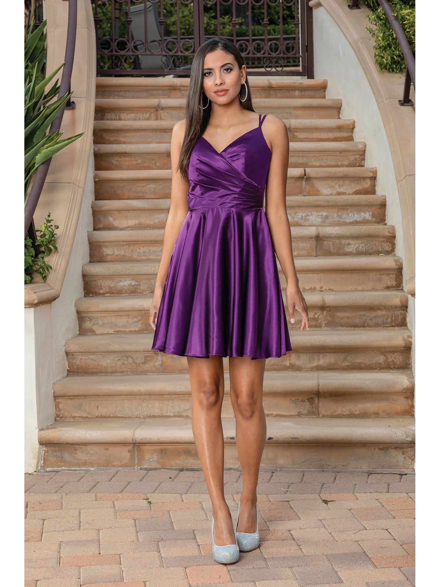Purple Dama Dress with Adjustable Straps DQ3320 Danielly s Boutique