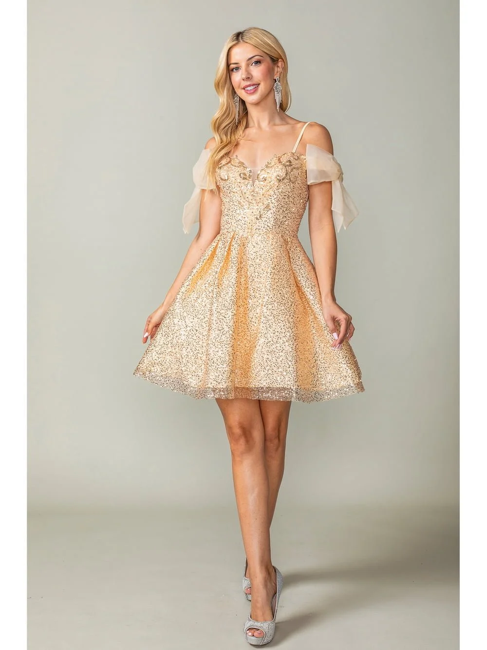 ANDRESD　damask gather dress ベージュ M ANDRESD -アンドレスド- | . asa 154cm mii 162cm 【ご紹介