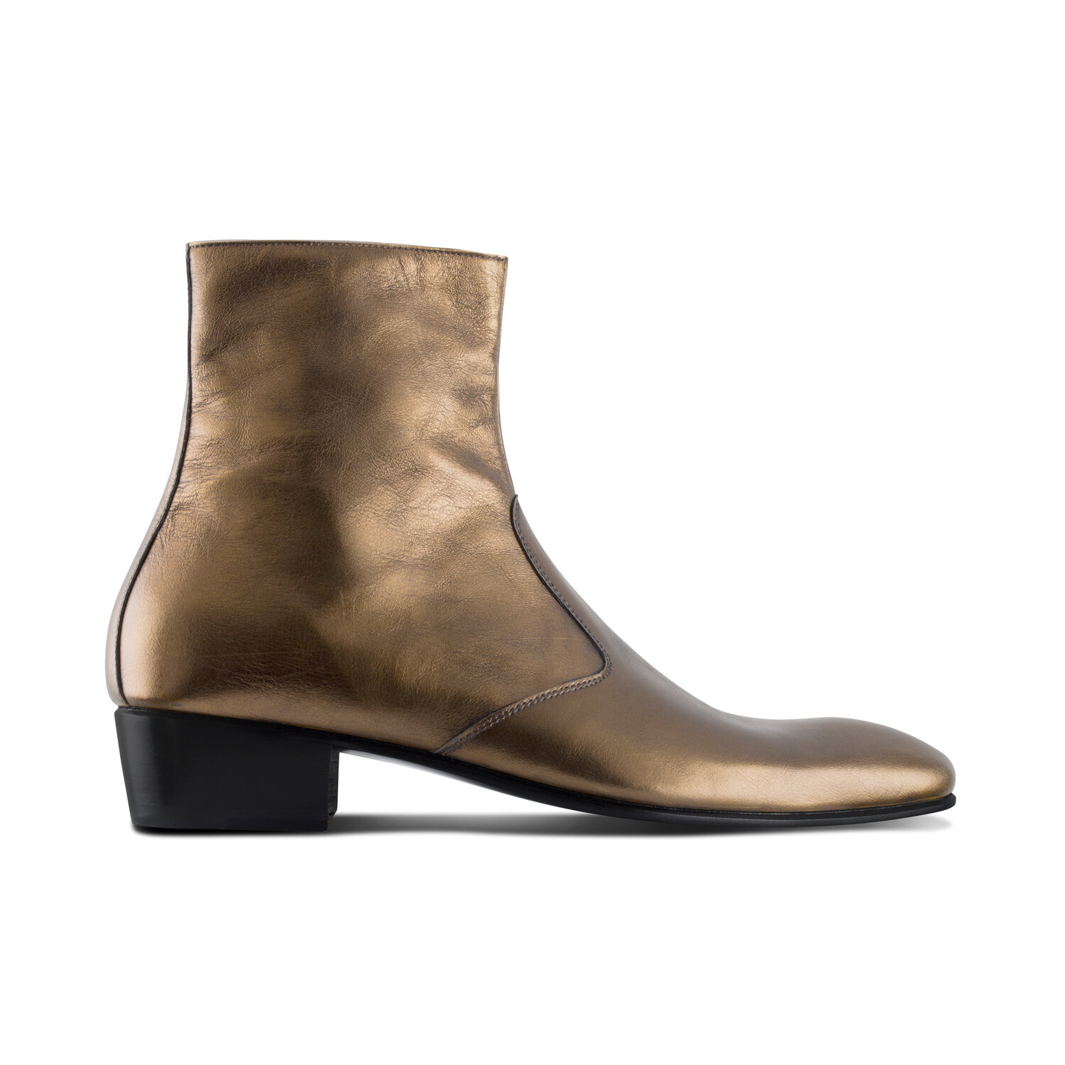 Are metallic gold leather boots really a things this season?