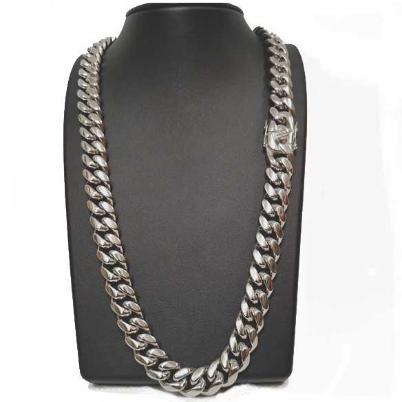 Mens 316L Stainless Steel Cuban Link Chain Heavy Hip Hop Necklace 20 20MM  Thick
