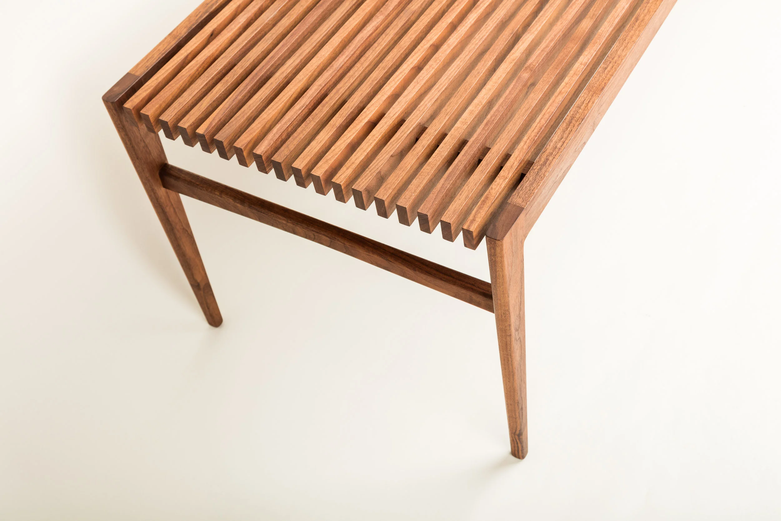 Handmade Walnut Slat Bench Maxwood Co