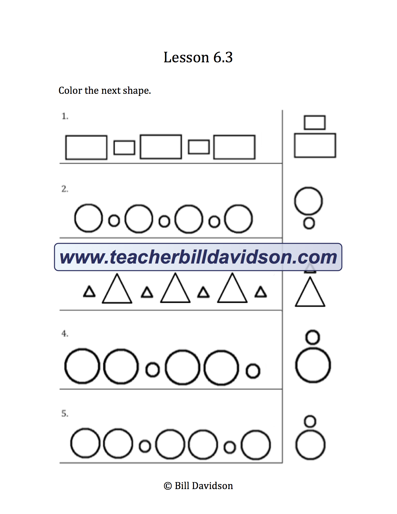 Pattern Worksheets — The Davidson Group - Pattern Worksheets — The Davidson Group