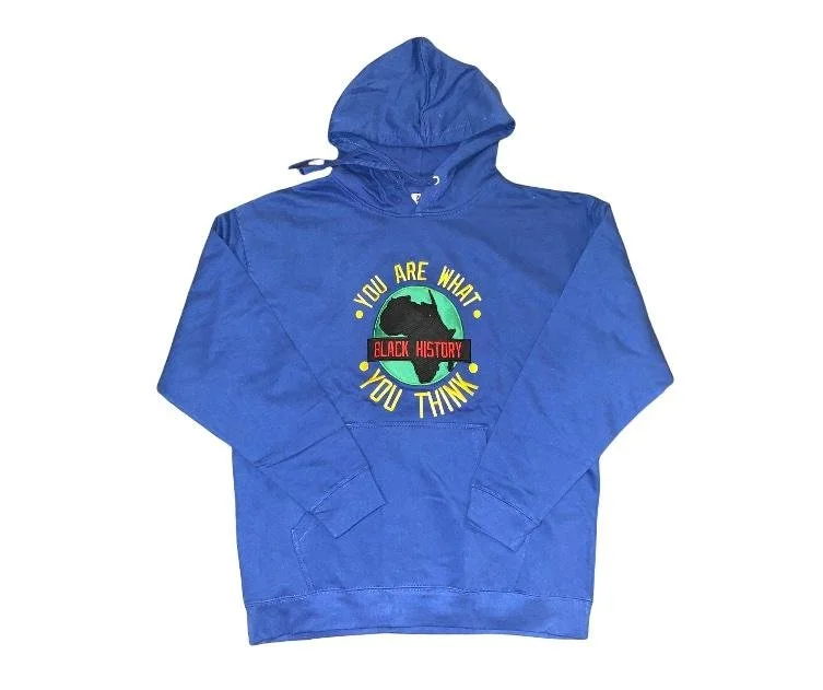 YAWYT Black History Custom 3D Embroidery Hoodie Royal Blue Dan De Nose