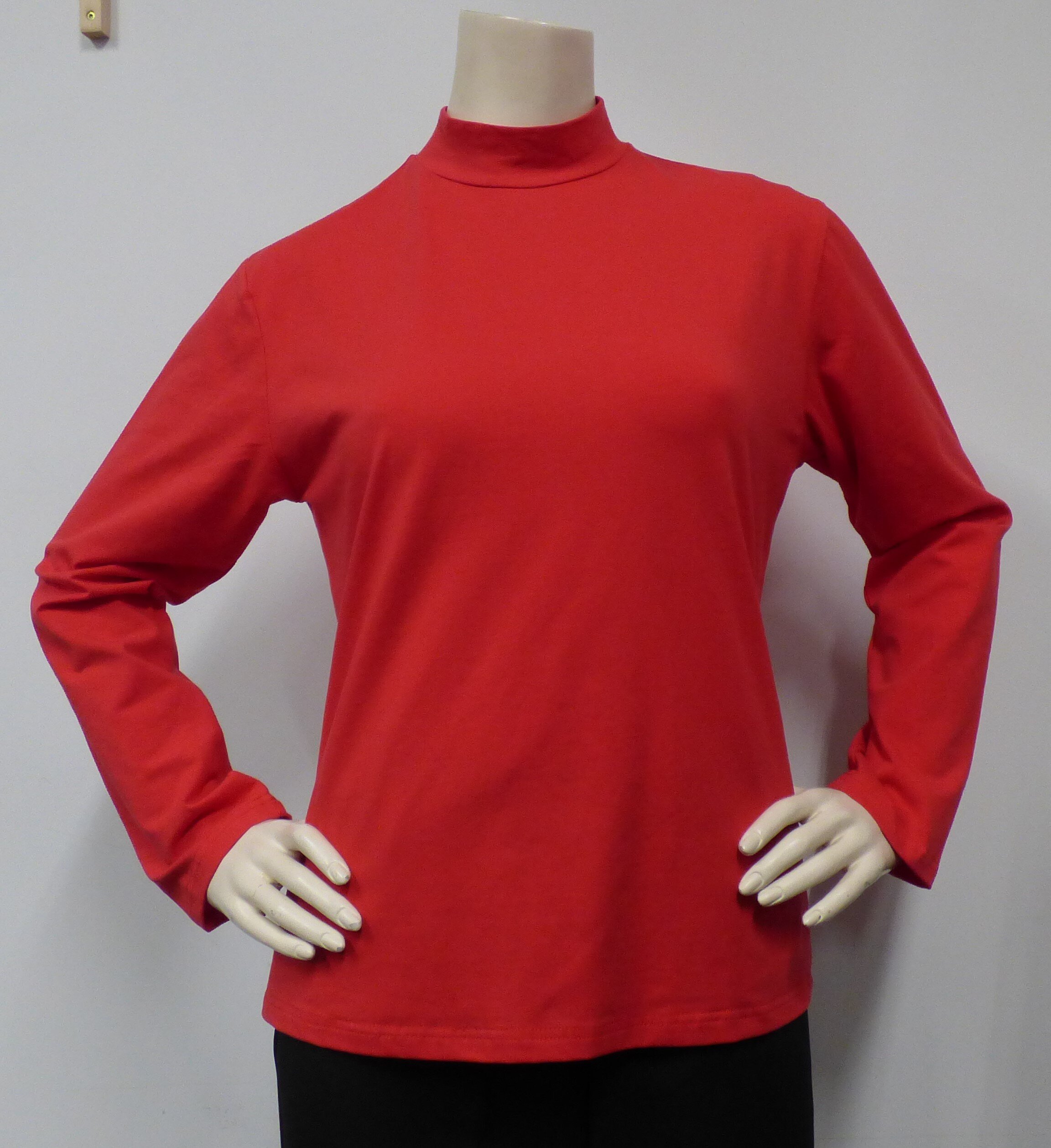 cotton spandex mock turtleneck