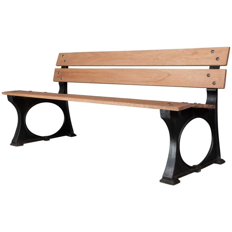 1920s French Iron And Mahogany Park Bench 145 Antiques