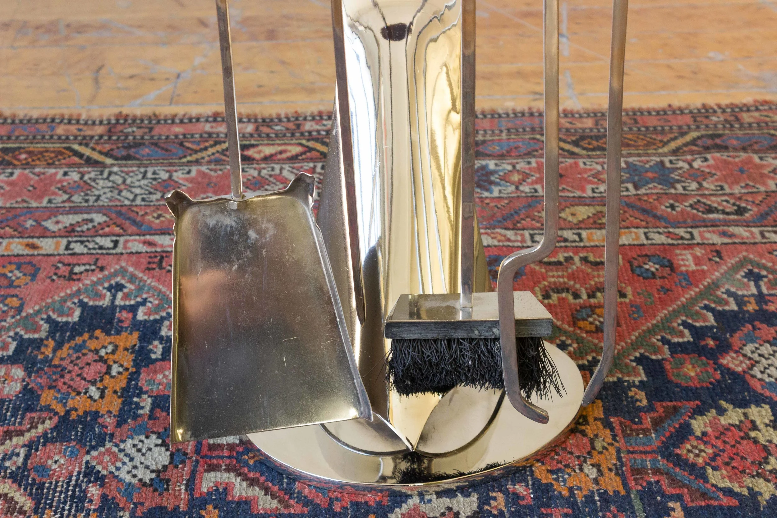 Set Of French 1960s Nickel Plated Fireplace Tools 145 Antiques