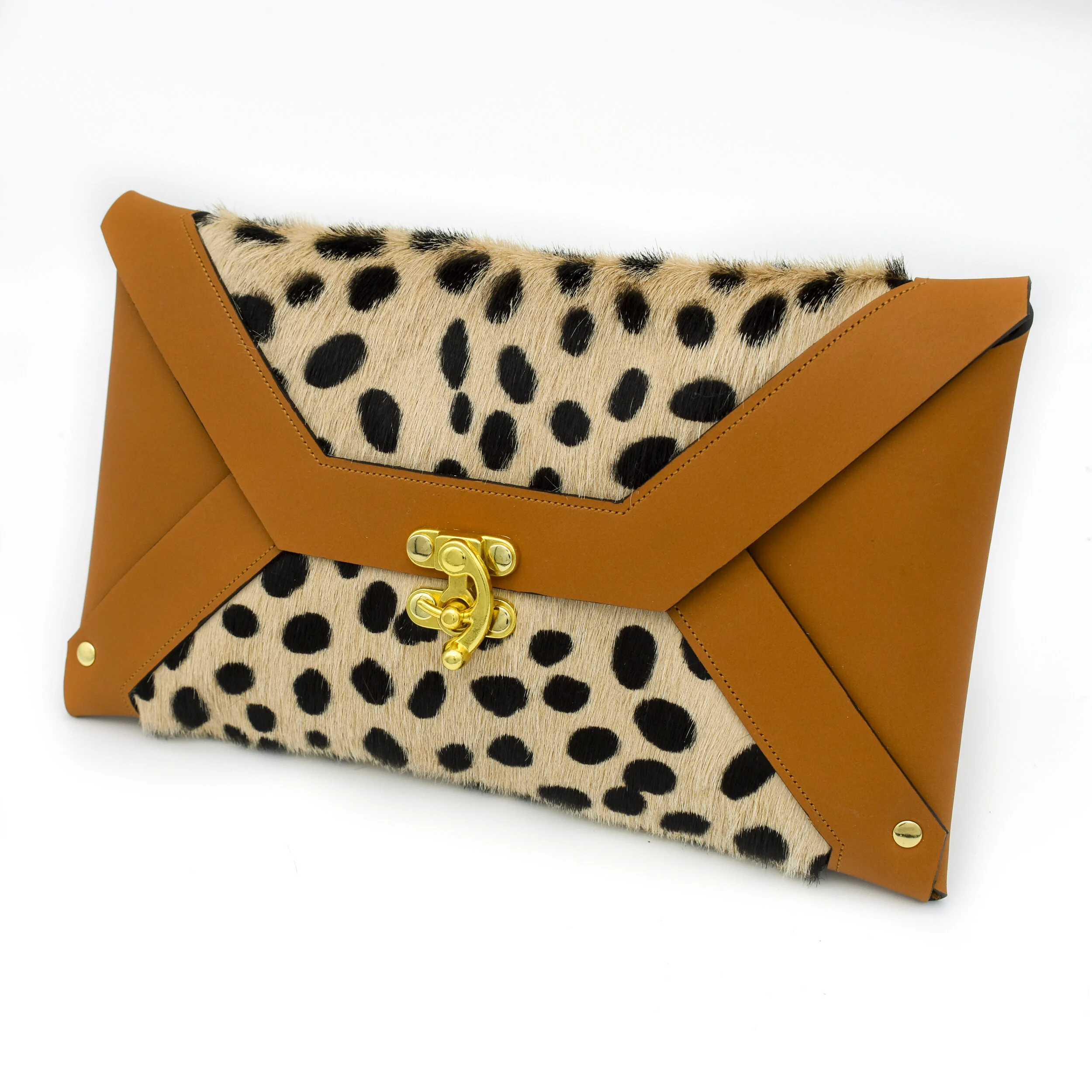 Leopard Hair-On-Hide Clutch Handbag 501B - The Jewelry Junkie