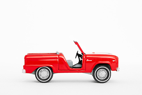 Car Series Red No Roof No Doors Leslee Mitchell Art