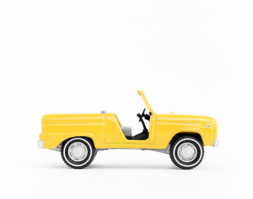 Car Series No Doors No Roof Yellow Leslee Mitchell Art