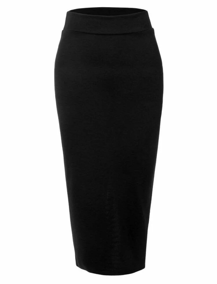black maxi pencil skirt