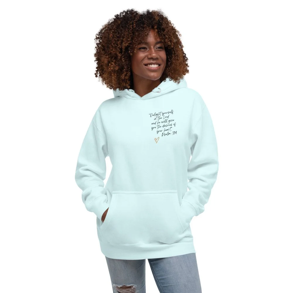 Psalm 37 4 Unisex Hoodie black print evergreenchurch