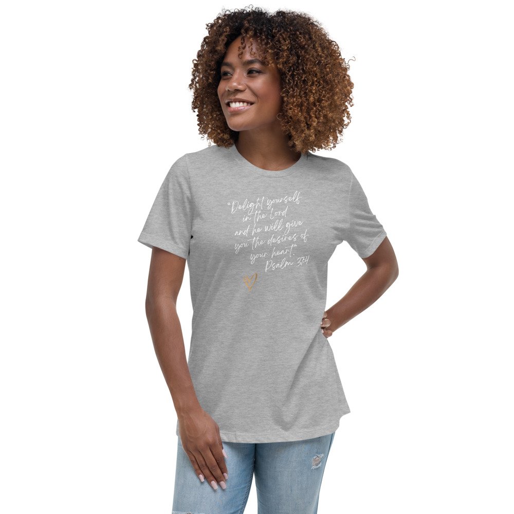 Psalm Women's Relaxed T-Shirt white print — evergreenchurch