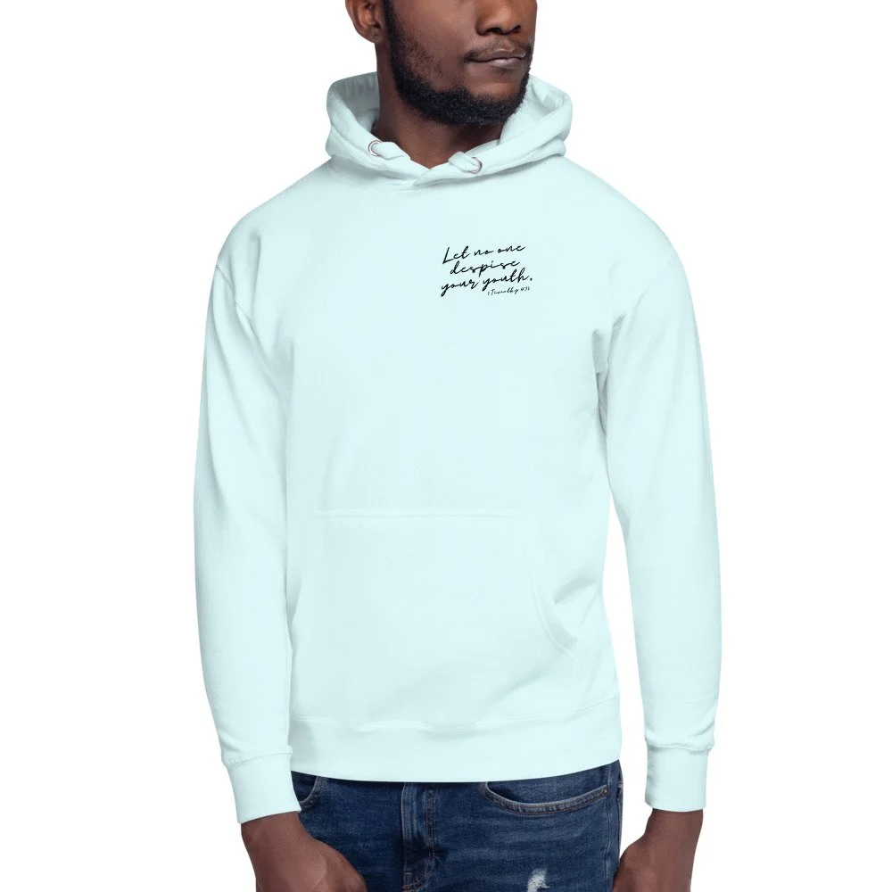 White youth store hoodie