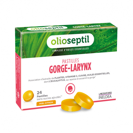 OLIOSEPTIL pastilles gorge larynx, huiles essentielles et
