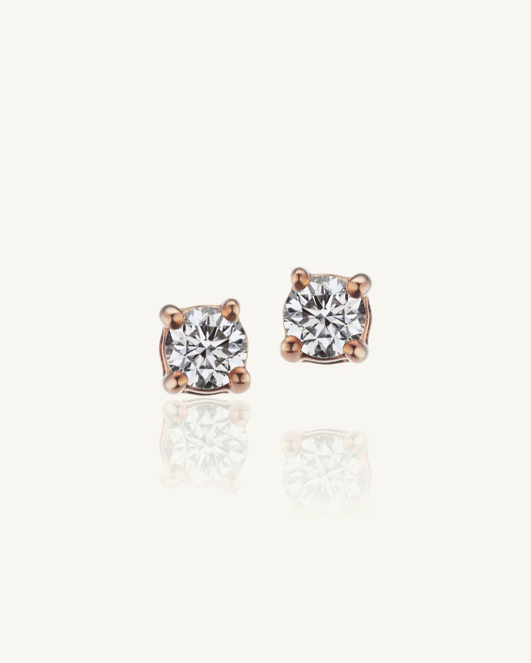 14K Yellow Gold Classic Solitaire Stud Earrings 3mm