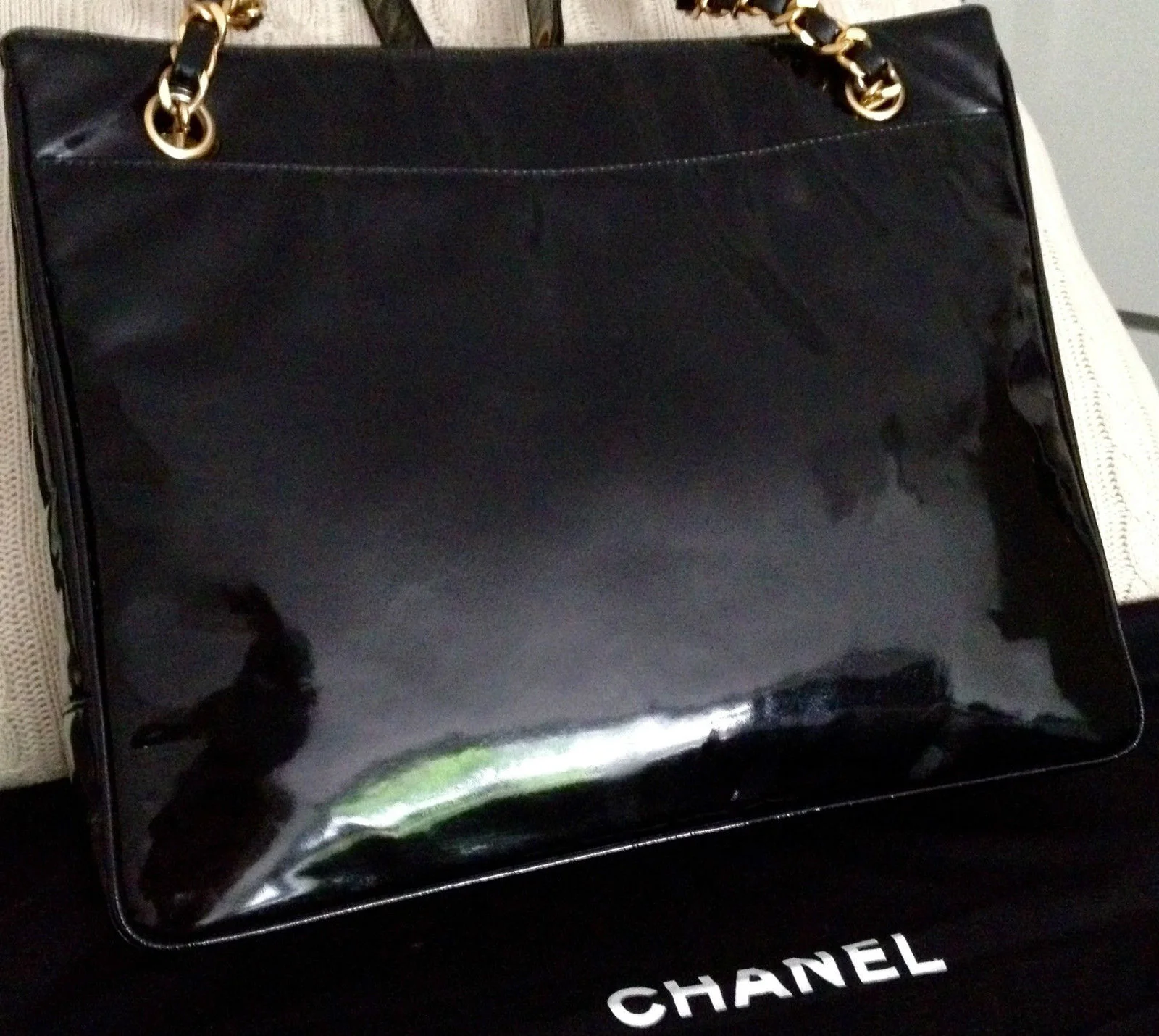 black shiny bag