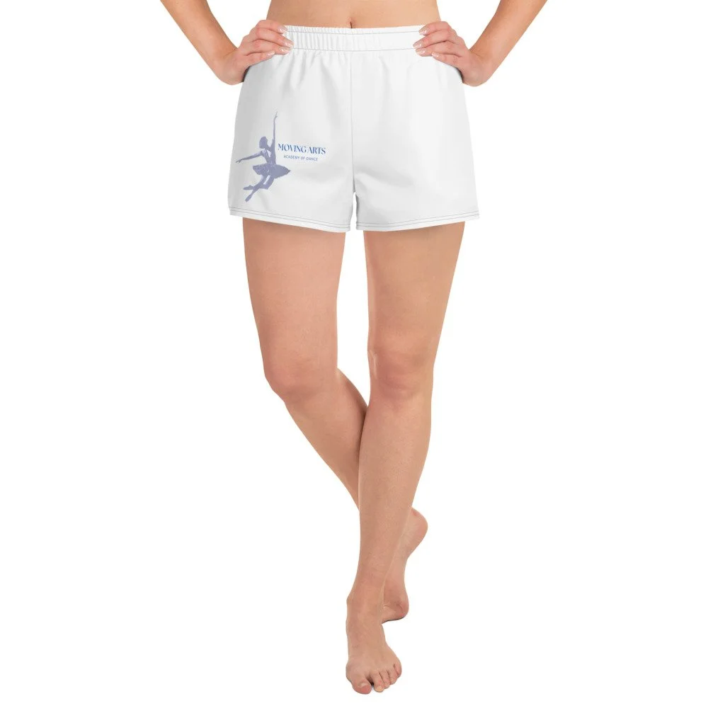 Women’s Recycled Athletic Shorts - white — Moving Arts Academy of Dance