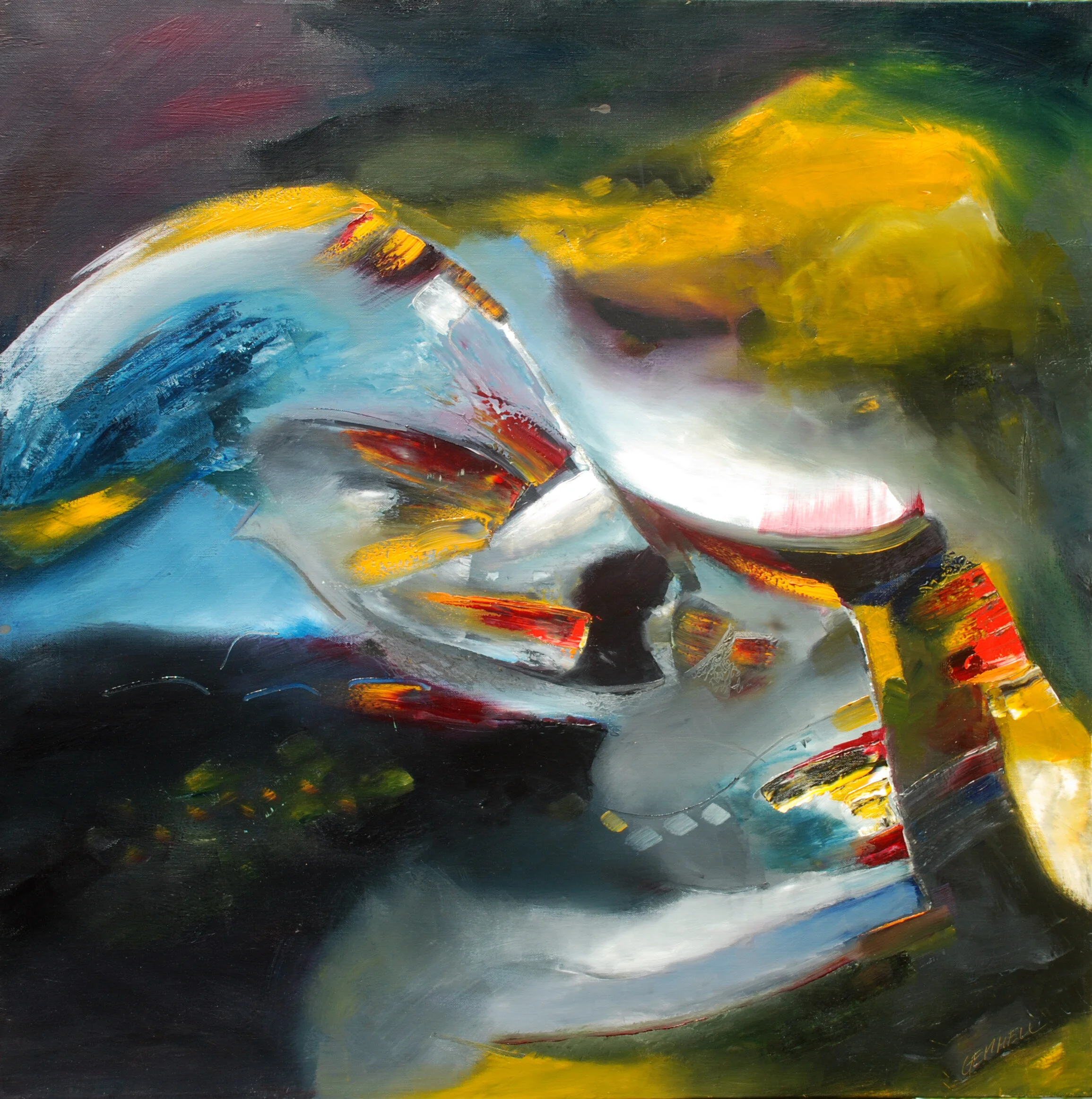 Wednesday Afternoon X 4 Abstract Oil Painting Michael
