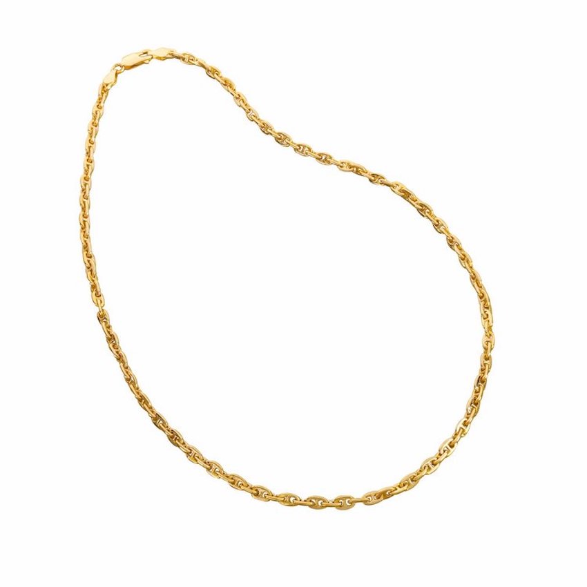 Anchor Chain Necklace Small Chain Solid Gold -
