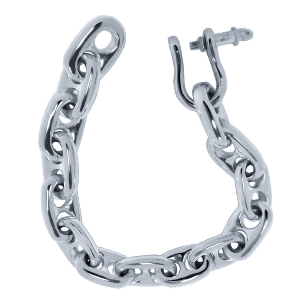 Anchor Chain Bracelet For Men - Heavy Anchor Chain Bracelet Aumaris - White  Gold Bracelet - Nautical 