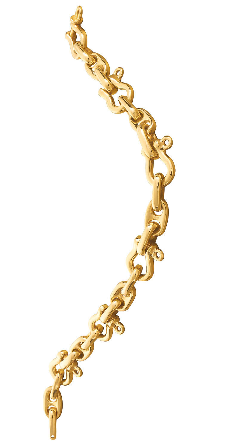 Men's Gold Bracelet - Gold Anchor Chain Bracelet - 18k Gold Anchor Chain -  Heavy Gold Bracelet Man 