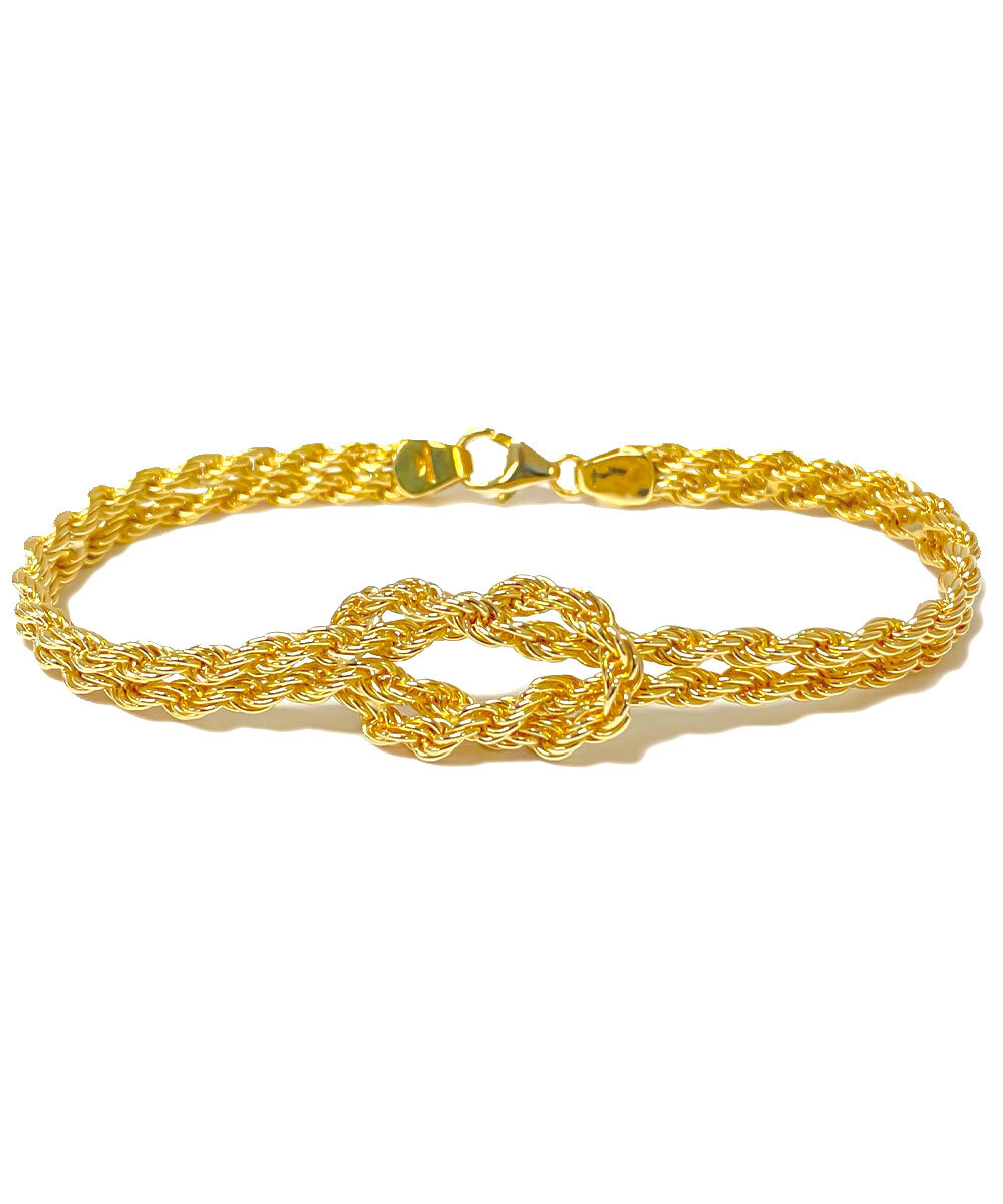 Gold Rope Knot Bracelet - Nautical Bracelets - Gold Knot Sailing Boat Bracelet 