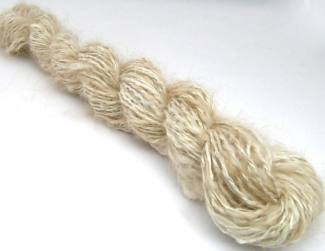 Liz's HandSpun Angora Wool Silk - Fawn - Fiber to Yarn