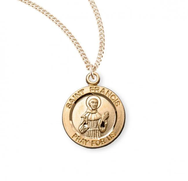 Francis Round medal in gold over sterling silver — Unique