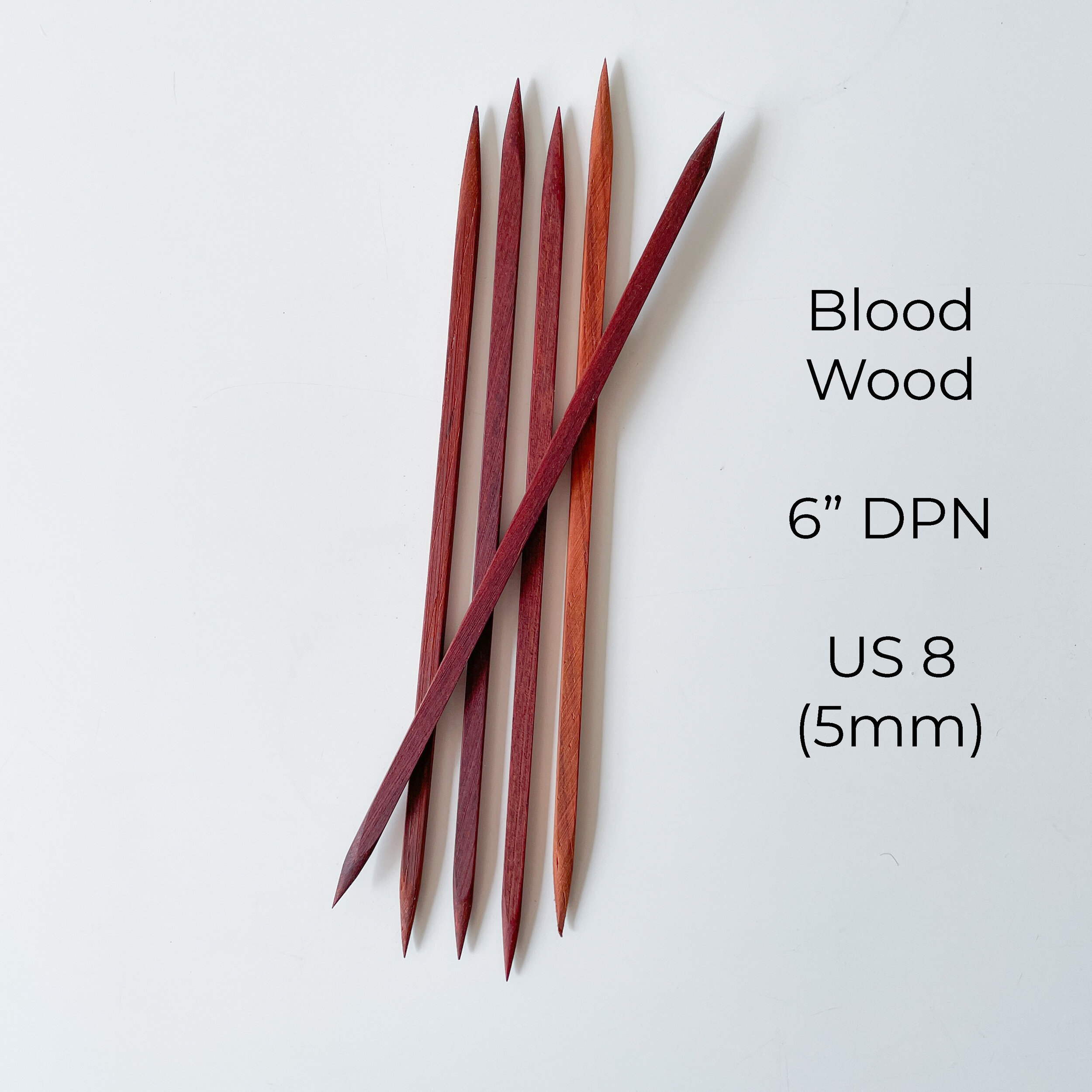 12 Yarn Knitting Needles - Steam Beech Wood - Knobby Style Color Head  (Red, 4mm)