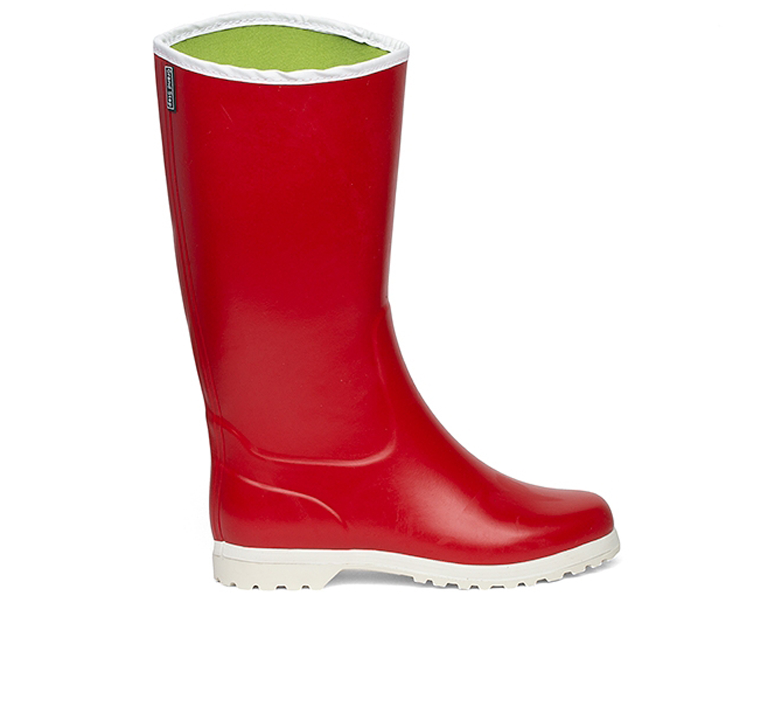red rubber rain boots