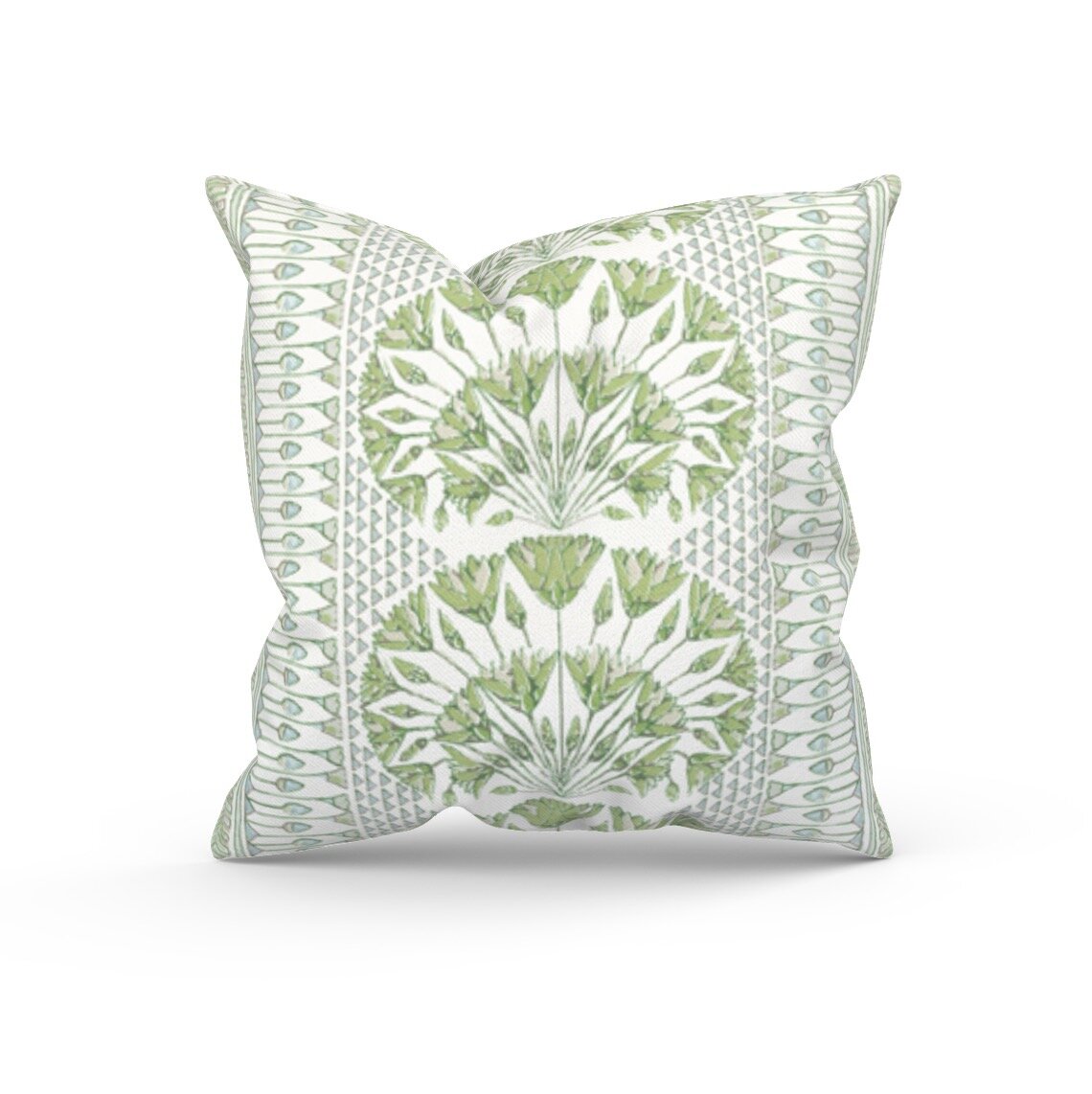 Thibaut Cairo Anna French Linen Lumbar Case Designer Floral Print Throw Pillow Cover in Lime Green with Zipper Best Home Decorating