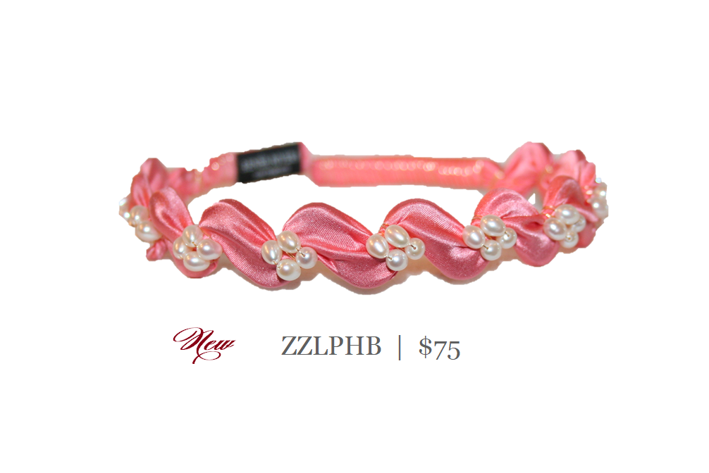 ZZLPHB - ZIG ZAG HEADBAND WITH SILK & FRESH WATER PEARLS
