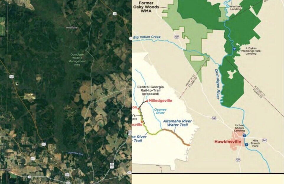 地图由Ocmulgee国家公园提供 &amp; 保护计划