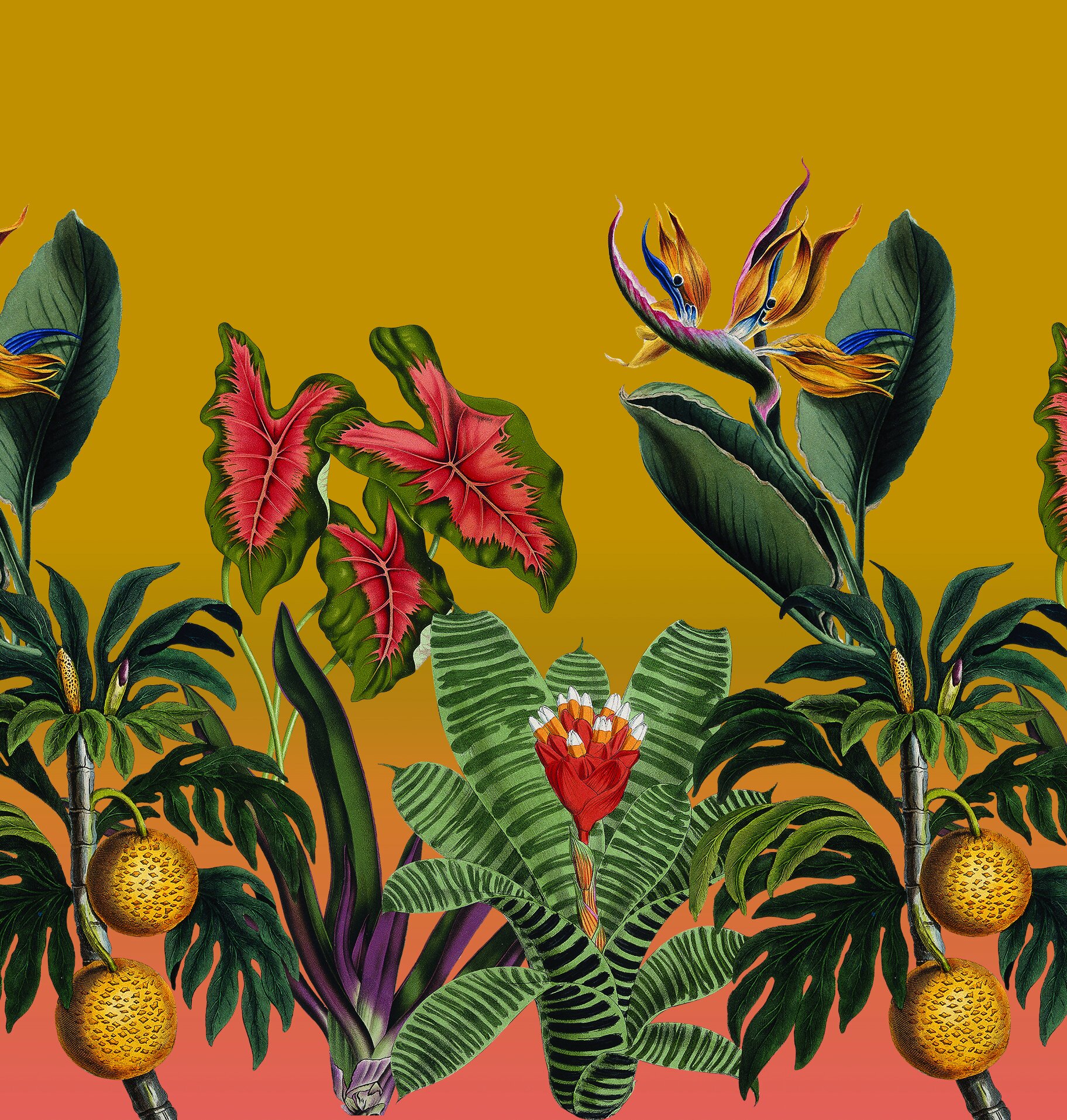 Vintage Botanical Garden Mural Removable Fabric Wallpaper Peel And Stick Samantha Santana