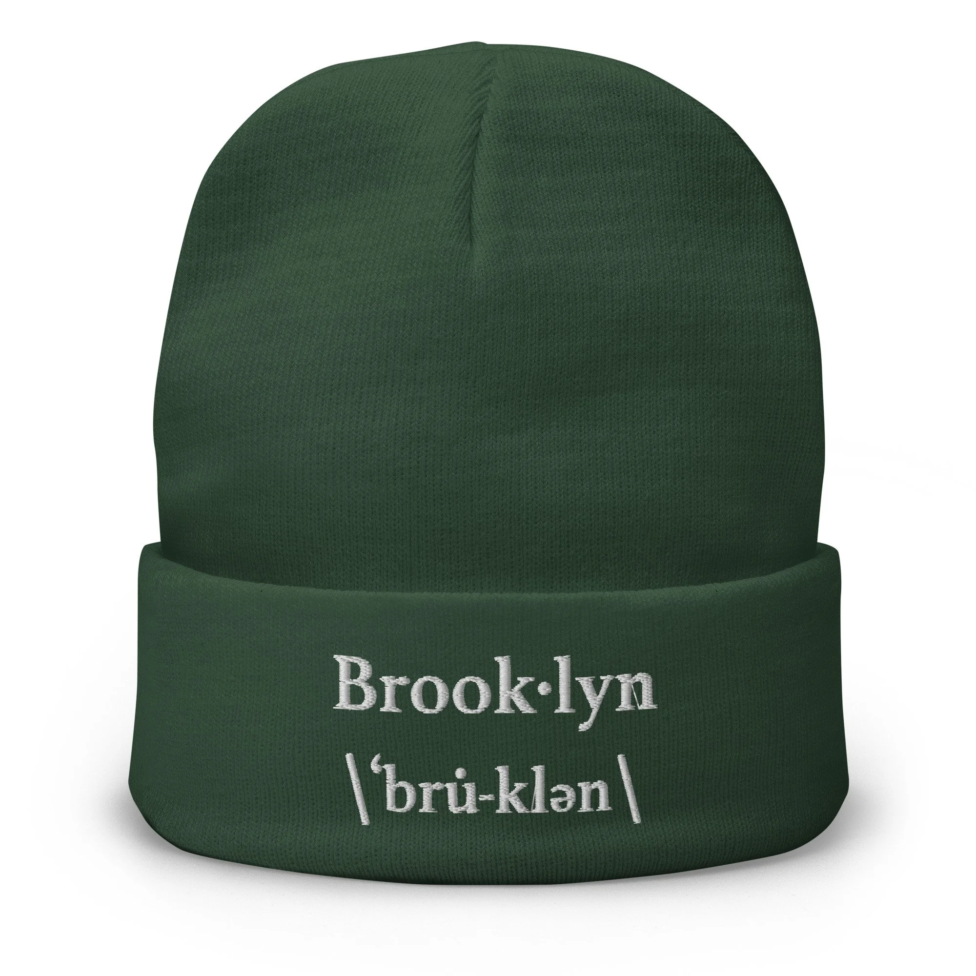 Brooklyn White Embroidered Beanie — Street Light Boutique