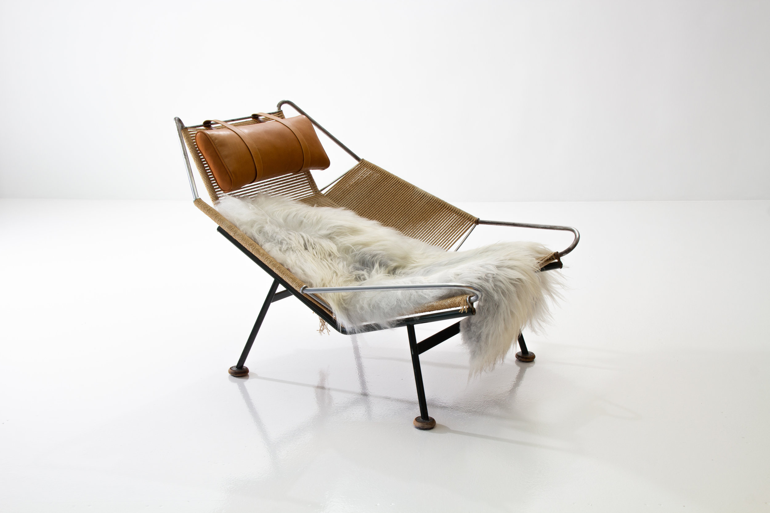 Early Flag Halyard Chair Ge225 By Hans Wegner With Wooden Feet For