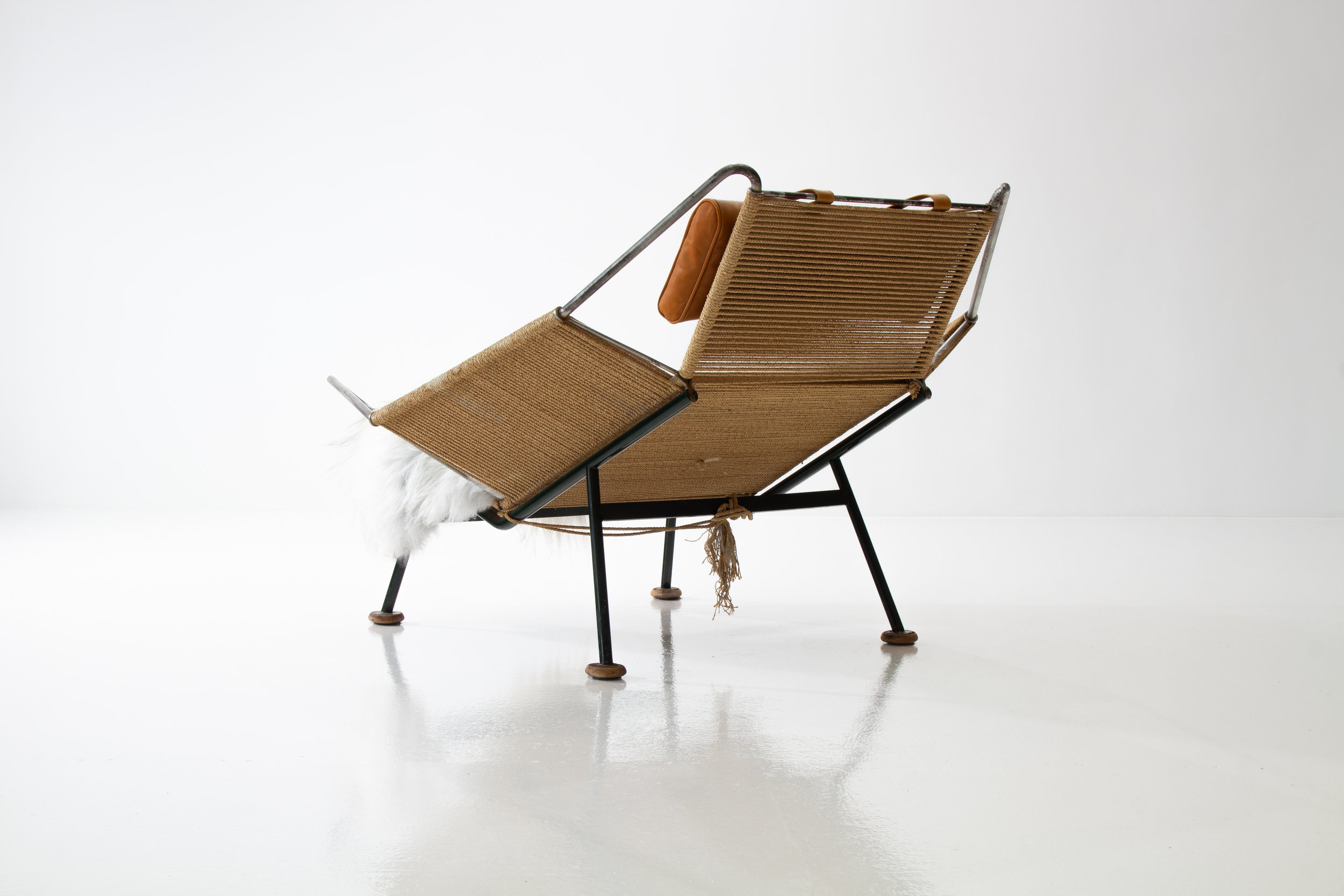 Early Flag Halyard Chair Ge225 By Hans Wegner With Wooden Feet For