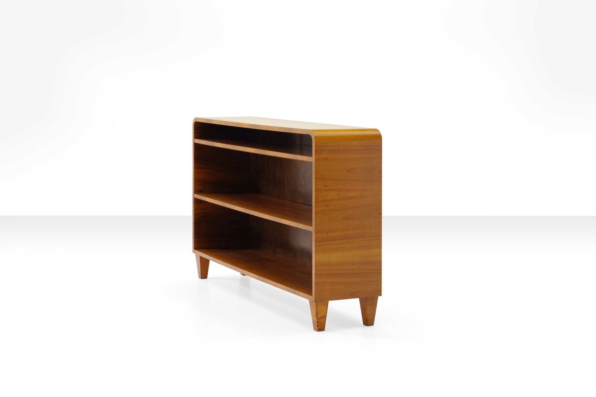 Walnut Veneered Bookcase By Svenska Mobelindustrierna Sweden Ca