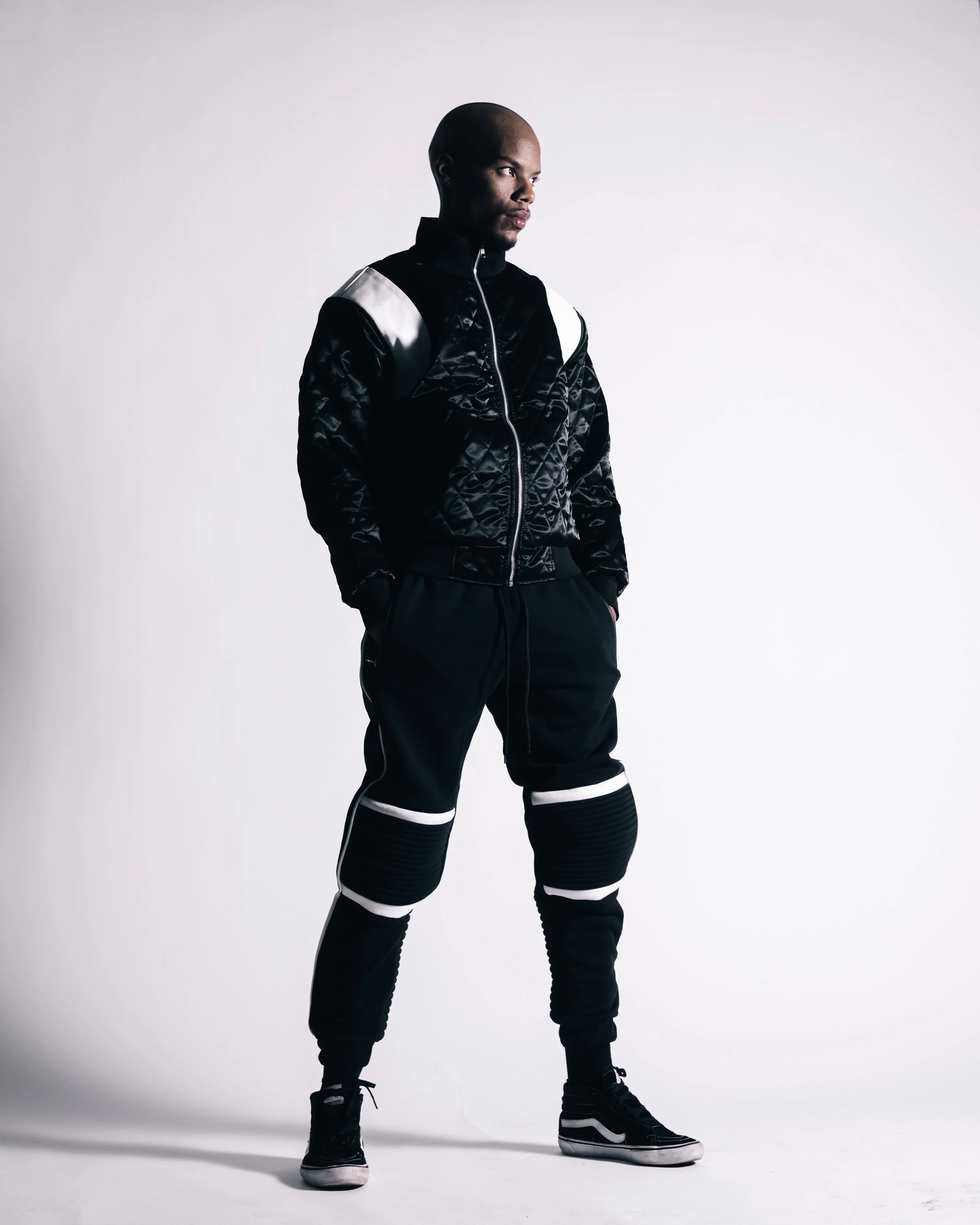 black sweatsuit