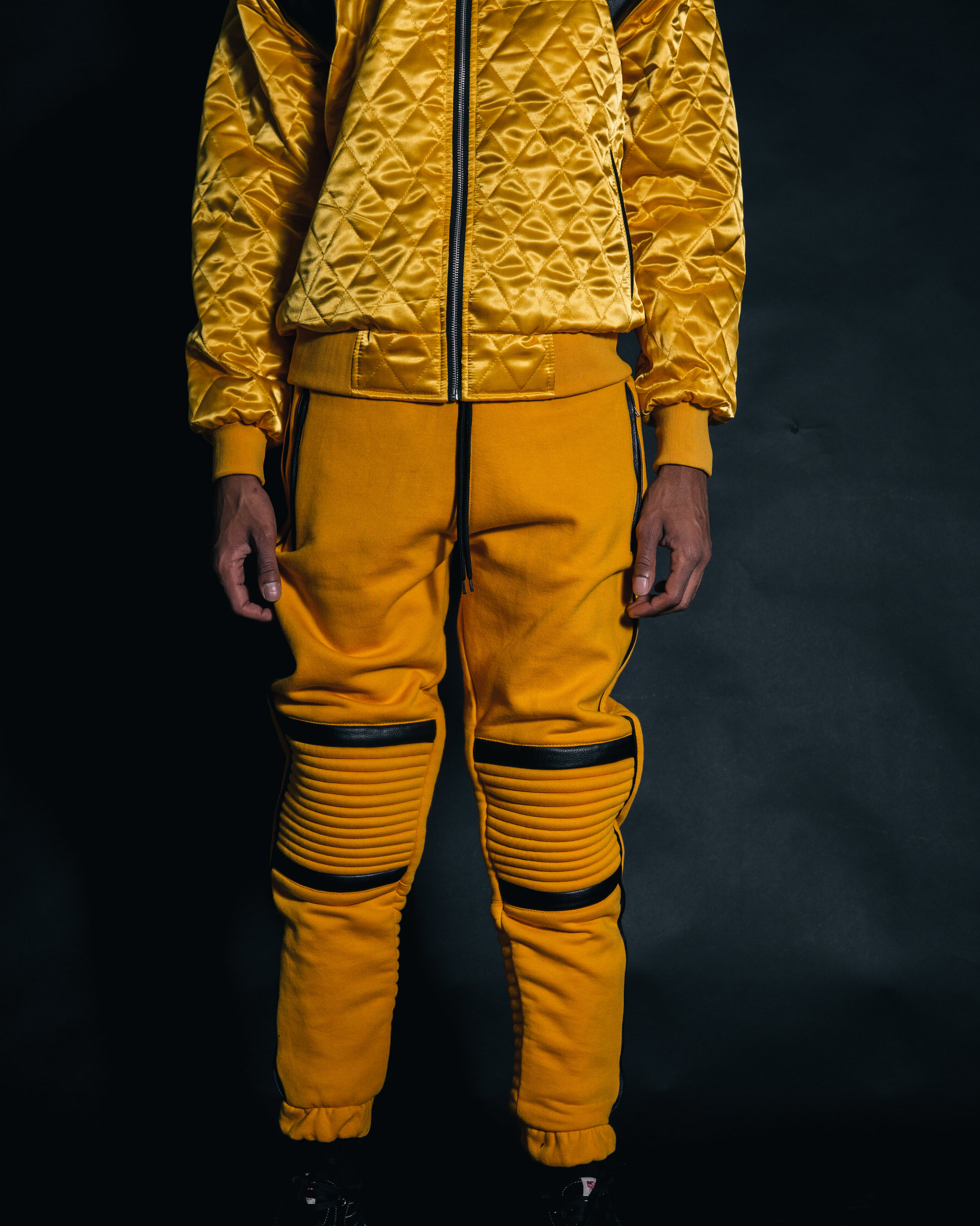 yellow sweatsuit