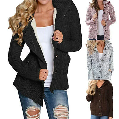 hooded cable knit sweater coat