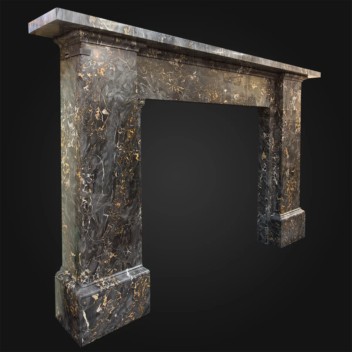 Large Portoro Marble Mantel Holyrood Architectural Salvage