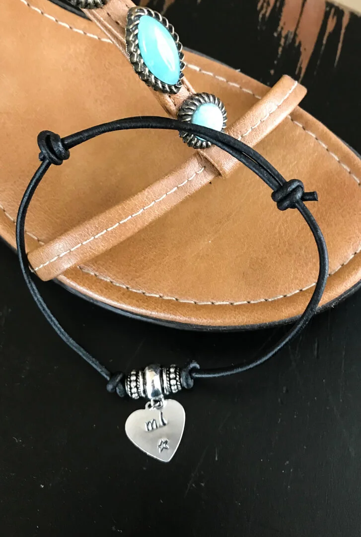 leather ankle bracelet