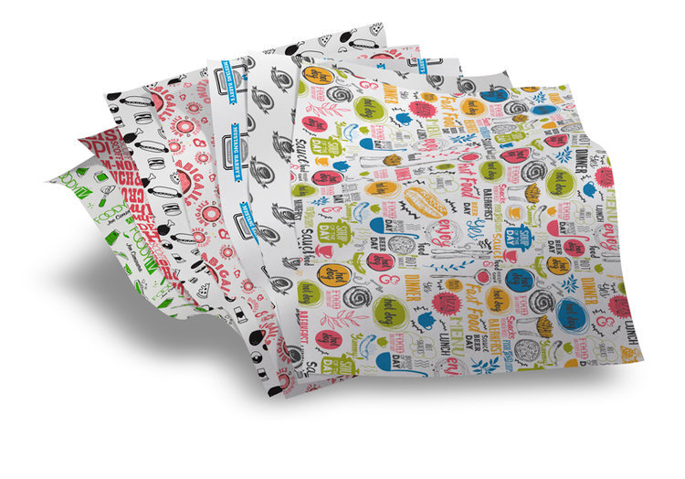 Printed White Food Wrap Sheets Deli Wrapping — Big Valley Packaging Corporation