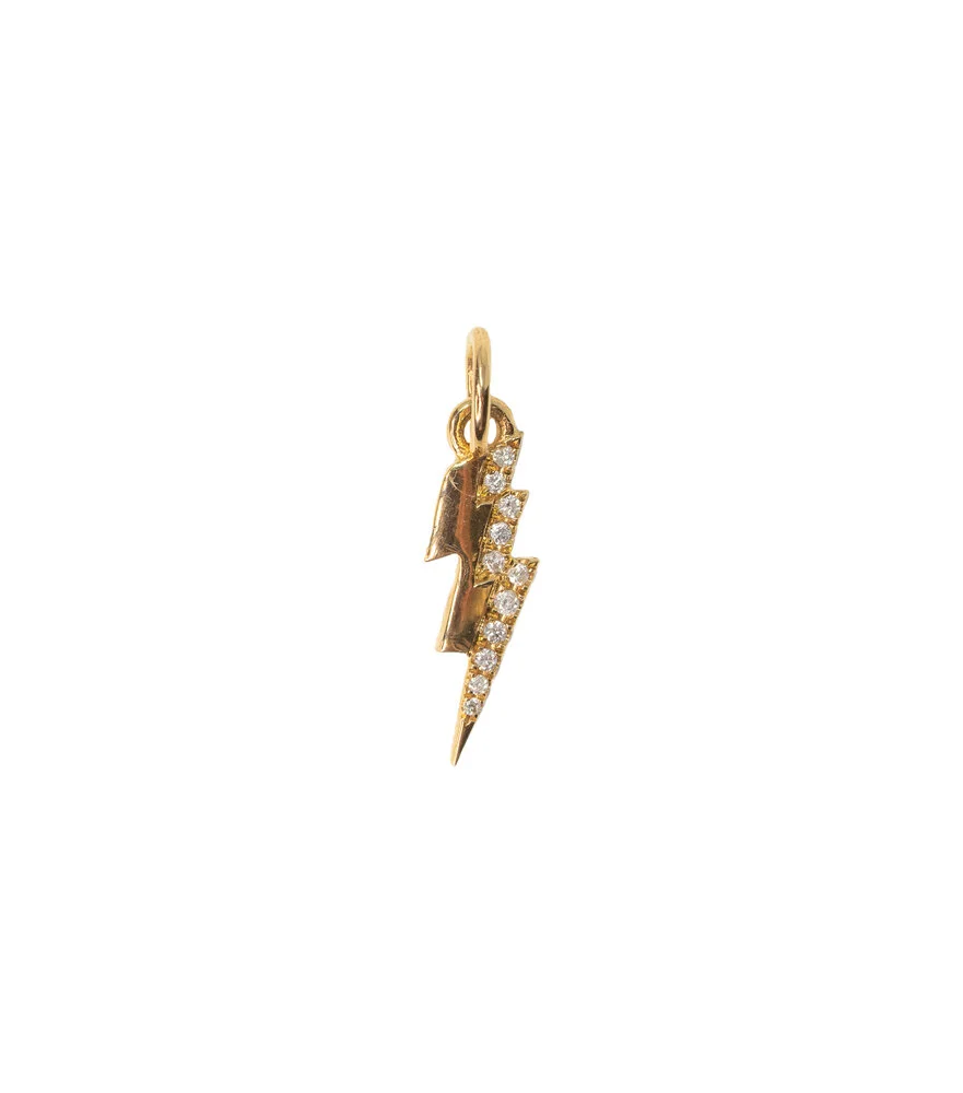 14k Yellow Gold Lightning Bolt Charm 