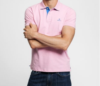 pink polo shirt outfit