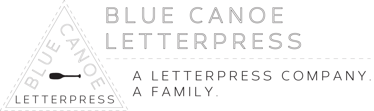 blue canoe letterpress