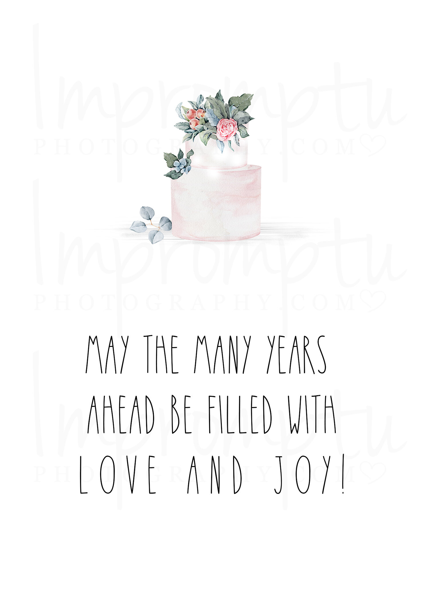 Rae Dunn Wedding Card 5x7 Inspired Cake 2 Impromptu Photography